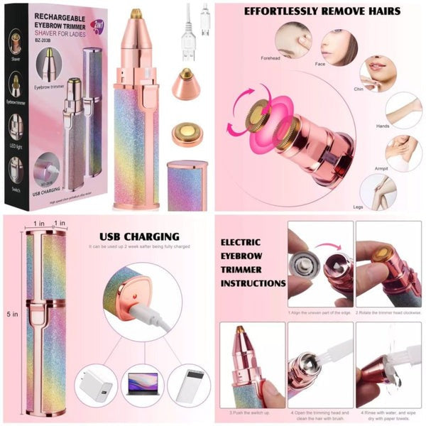 Blawless Rechargeable 2 in 1 Eyebrow Trimmer + Hair Shaver